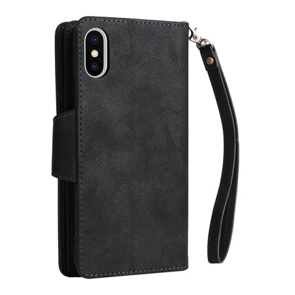 Dreifach gefaltete Leder-Telefonhülle mit Nietenschnalle und 9 Karten, für iPhone 13 Pro, für iPhone 13 Pro Max