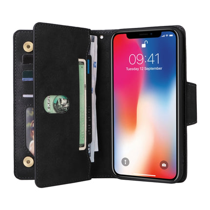 Dreifach gefaltete Leder-Telefonhülle mit Nietenschnalle und 9 Karten, für iPhone 13 Pro, für iPhone 13 Pro Max