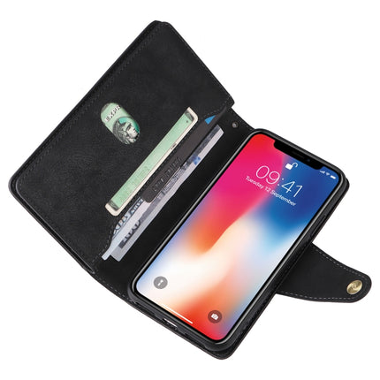 Dreifach gefaltete Leder-Telefonhülle mit Nietenschnalle und 9 Karten, für iPhone 13 Pro, für iPhone 13 Pro Max