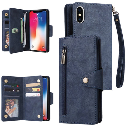 Dreifach gefaltete Leder-Telefonhülle mit Nietenschnalle und 9 Karten, für iPhone 13 Pro, für iPhone 13 Pro Max