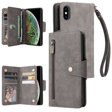 Dreifach gefaltete Leder-Telefonhülle mit Nietenschnalle und 9 Karten, für iPhone 13 Pro, für iPhone 13 Pro Max