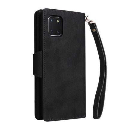 Rivet Buckle 9 Cards Three Fold Leather Phone Case, For Samsung Galaxy Note10 Lite, For Samsung Galaxy Note10+, For Samsung Galaxy Note20 Ultra, For Samsung Galaxy S8