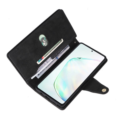 Rivet Buckle 9 Cards Three Fold Leather Phone Case, For Samsung Galaxy Note10 Lite, For Samsung Galaxy Note10+, For Samsung Galaxy Note20 Ultra, For Samsung Galaxy S8