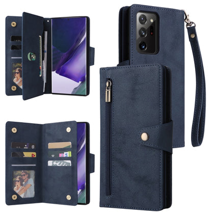 Rivet Buckle 9 Cards Three Fold Leather Phone Case, For Samsung Galaxy Note10 Lite, For Samsung Galaxy Note10+, For Samsung Galaxy Note20 Ultra, For Samsung Galaxy S8