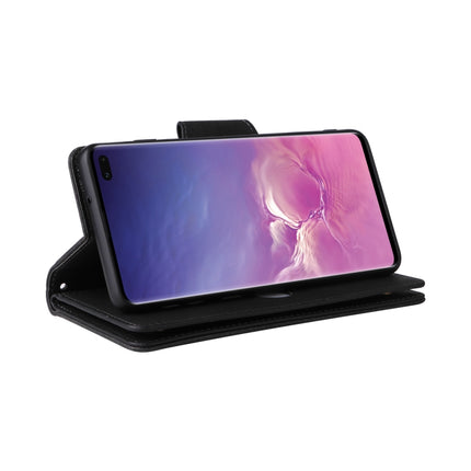 Rivet Buckle 9 Cards Three Fold Leather Phone Case, For Samsung Galaxy S10+, For Samsung Galaxy S10e, For Samsung Galaxy S20, For Samsung Galaxy S20 FE 5G