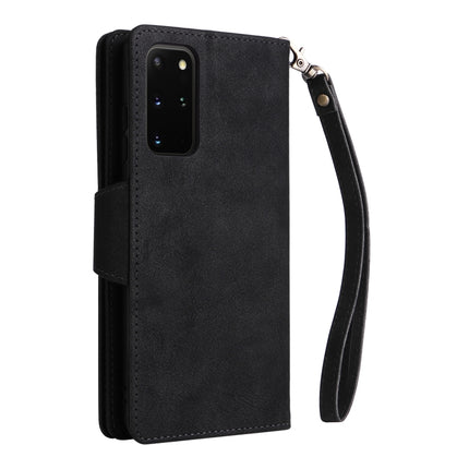 Rivet Buckle 9 Cards Three Fold Leather Phone Case, For Samsung Galaxy S20+, For Samsung Galaxy S21 5G, For Samsung Galaxy S21 FE 5G, For Samsung Galaxy S21+
