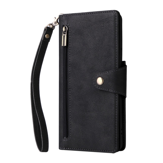 Rivet Buckle 9 Cards Three Fold Leather Phone Case, For Samsung Galaxy S21 Ultra 5G, For Samsung Galaxy S22, For Samsung Galaxy S22+, For Samsung Galaxy S22 Ultra 5G