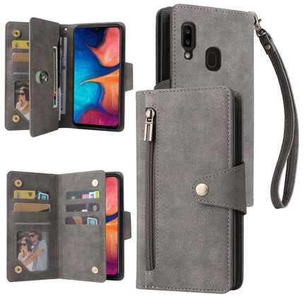 Rivet Buckle 9 Cards Three Fold Leather Phone Case, For Samsung Galaxy A11 EU Version, For Samsung Galaxy A12 5G, For Samsung Galaxy A13 5G, For Samsung Galaxy A20