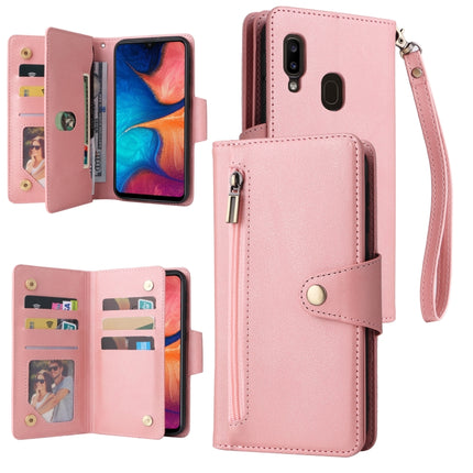 Rivet Buckle 9 Cards Three Fold Leather Phone Case, For Samsung Galaxy A11 EU Version, For Samsung Galaxy A12 5G, For Samsung Galaxy A13 5G, For Samsung Galaxy A20