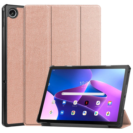 Custer Texture 3-Fold Holder Smart Leather Tablet Case, For Lenovo Tab M10 Plus 10.6 3rd Gen 2022