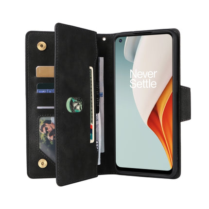 Rivet Buckle 9 Cards Three Fold Leather Phone Case, For OnePlus Nord N100, For OnePlus 7, For OnePlus 7 Pro, For OnePlus 7T