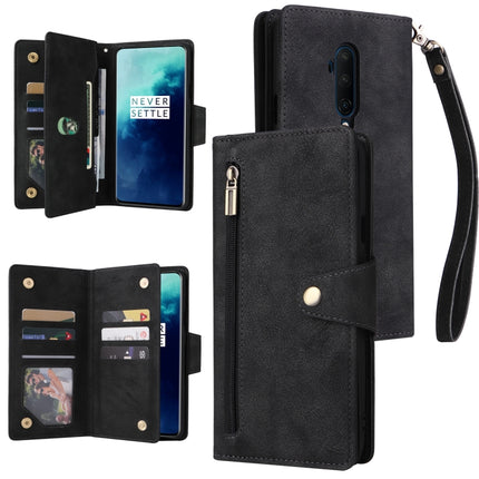Rivet Buckle 9 Cards Three Fold Leather Phone Case, For OnePlus 7T Pro, For OnePlus 8, For OnePlus 8 Pro, For OnePlus Nord