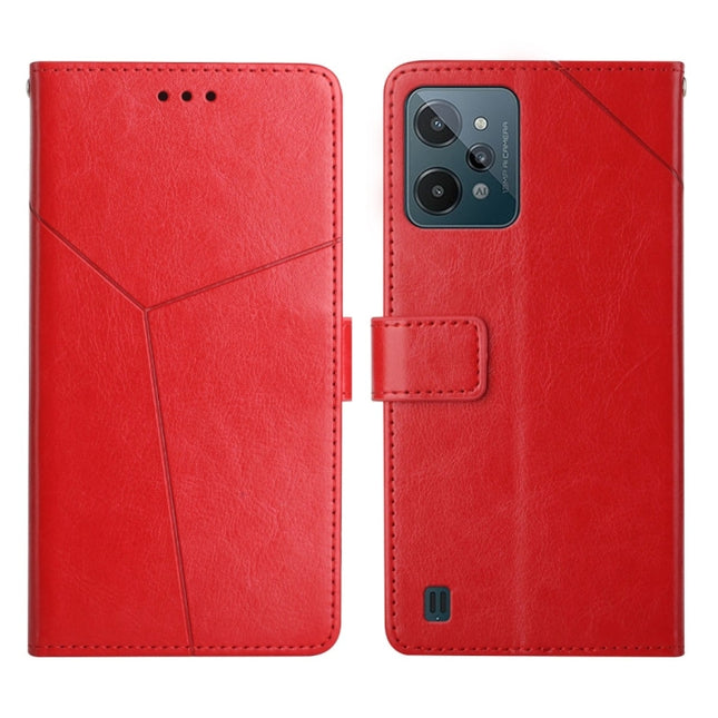 Y Stitching Horizontal Flip Leather Phone Case, For OPPO Realme C31, For OPPO Realme C35