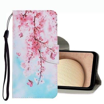 Coloured Drawing Pattern Leather Phone Case, For Samsung Galaxy A02s US Version