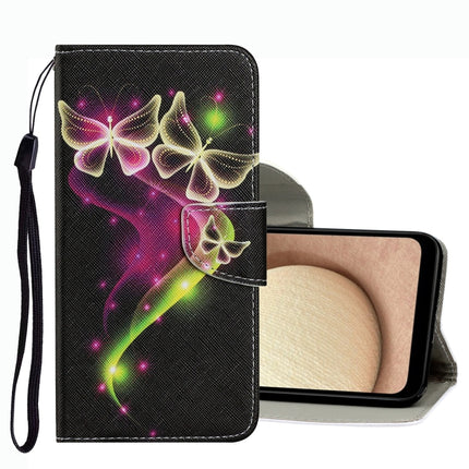 Coloured Drawing Pattern Leather Phone Case, For Samsung Galaxy A02s US Version