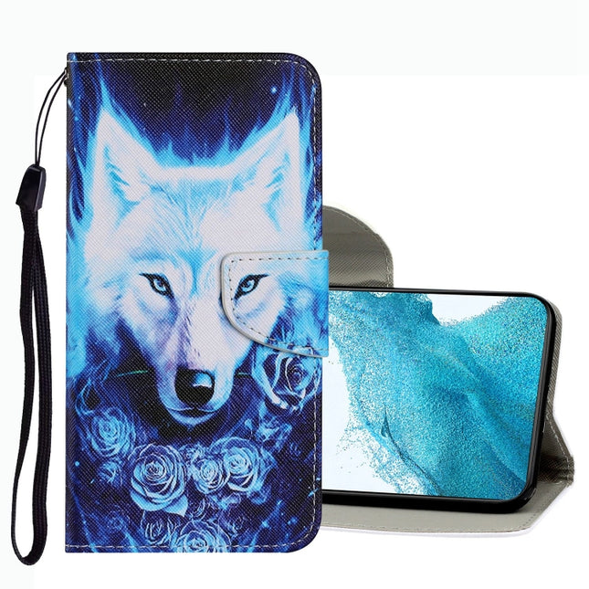 Coloured Drawing Pattern Leather Phone Case, For Samsung Galaxy S22 5G