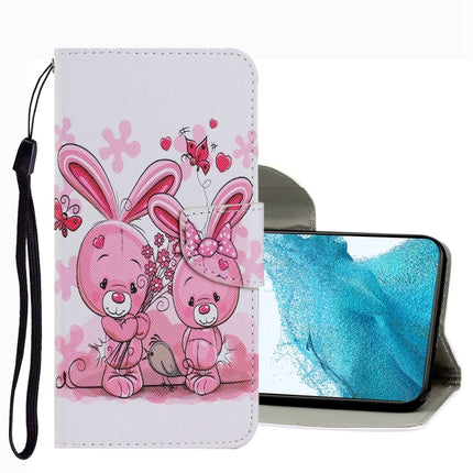Coloured Drawing Pattern Leather Phone Case, For Samsung Galaxy S22 5G