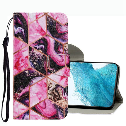 Coloured Drawing Pattern Leather Phone Case, For Samsung Galaxy S22 5G