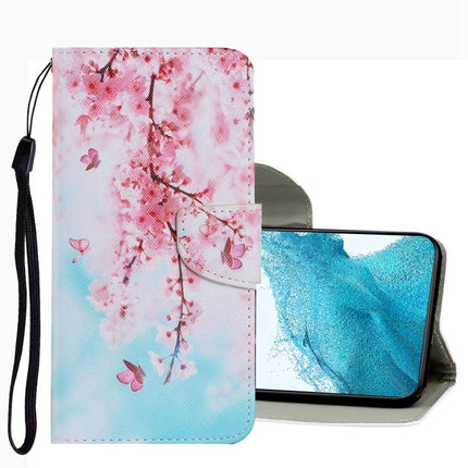 Coloured Drawing Pattern Leather Phone Case, For Samsung Galaxy S22+ 5G