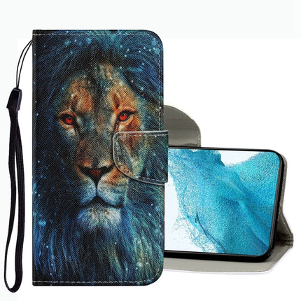 Coloured Drawing Pattern Leather Phone Case, For Samsung Galaxy S22+ 5G