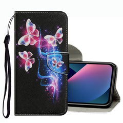 Coloured Drawing Pattern Leather Phone Case, For iPhone 13 mini