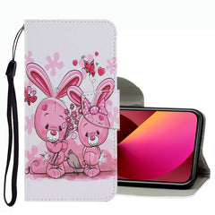 Coloured Drawing Pattern Leather Phone Case, For iPhone 13