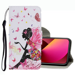 Coloured Drawing Pattern Leather Phone Case, For iPhone 13