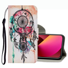 Coloured Drawing Pattern Leather Phone Case, For iPhone 13