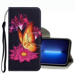 Coloured Drawing Pattern Leather Phone Case, For iPhone 13 Pro Max