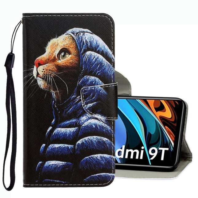 3D Colored Drawing Leather Phone Case, For Xiaomi Redmi 9T