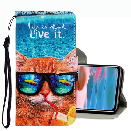 3D Colored Drawing Leather Phone Case, For Xiaomi Redmi Note 10 4G