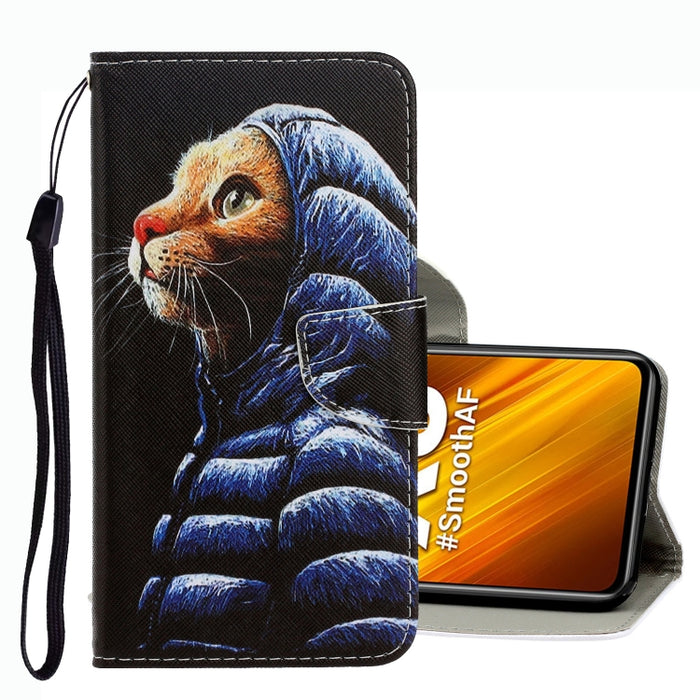 3D Colored Drawing Leather Phone Case, For Xiaomi Poco X3 NFC