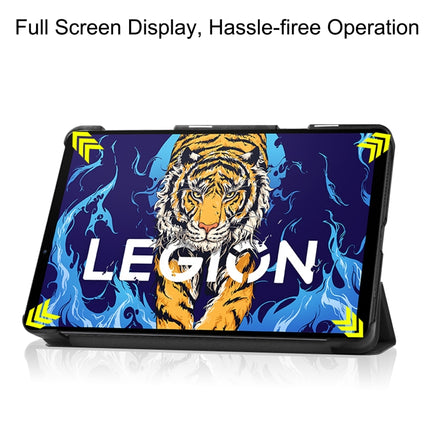 Three-folding Holder Custer Texture Leather Tablet Case, For Lenovo Legion Y700