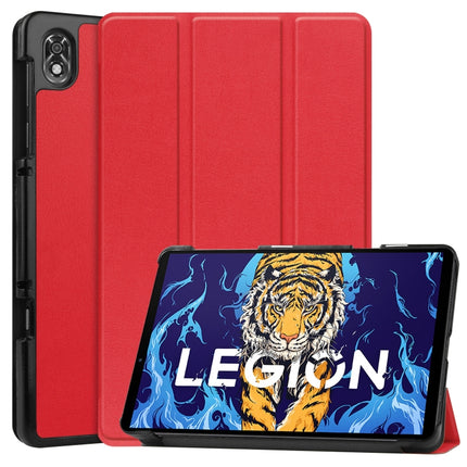 Three-folding Holder Custer Texture Leather Tablet Case, For Lenovo Legion Y700