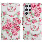 For Samsung Galaxy S22 Ultra 5G / Rose Flower
