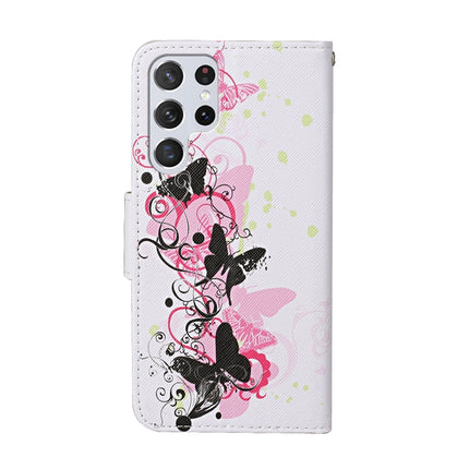 Colored Drawing Pattern Flip Leather Case, For Samsung Galaxy S22 Ultra 5G