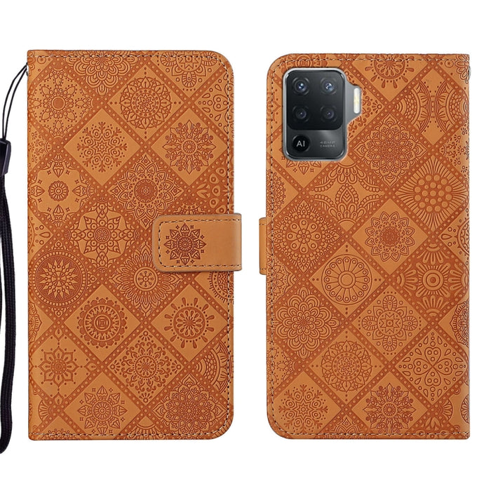 Ethnic Style Embossed Pattern Leather Phone Case, For OPPO A94 4G, For Samsung Galaxy A03s 164mm, For Samsung Galaxy A13 4G