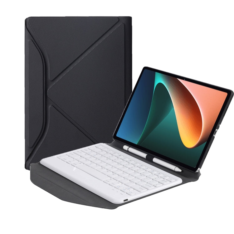 B0N5 Diamond Texture Bluetooth Keyboard Leather Case with Triangle Back Support