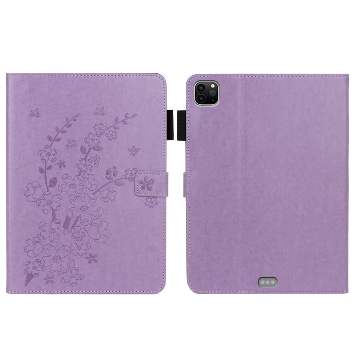 Embossed Plum Bossom Pattern Smart Leather Tablet Case, For iPad Pro 11 inch 2020 / 2018, For iPad mini 2024 / mini 6