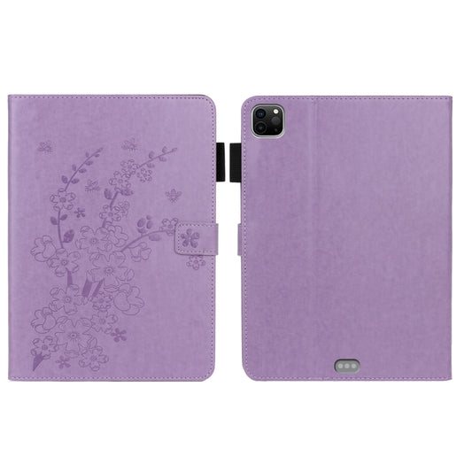 Embossed Plum Bossom Pattern Smart Leather Tablet Case, For iPad Pro 11 inch 2020 / 2018, For iPad mini 2024 / mini 6