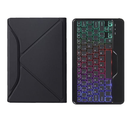 B0N5S Backlight Diamond Texture Bluetooth Keyboard Leather Case with Triangle Back Support