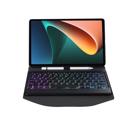 B0N5S Backlight Diamond Texture Bluetooth Keyboard Leather Case with Triangle Back Support