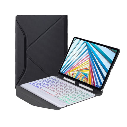 B0N5S Backlight Diamond Texture Bluetooth Keyboard Leather Case with Triangle Back Support