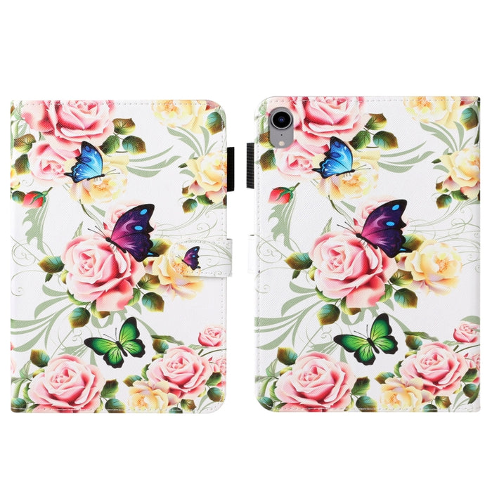 Funda de cuero inteligente pintada con textura cruzada para tableta, para iPad mini 2024 / mini 6
