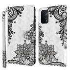 For OPPO A54 5G / A74 5G / Black Flower