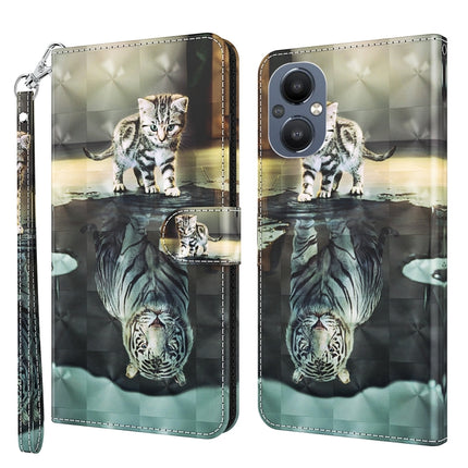 3D Painting Pattern Flip Leather Phone Case, For OPPO A94 5G / A95 5G, For OnePlus Nord N20 5G / OPPO A96 5G