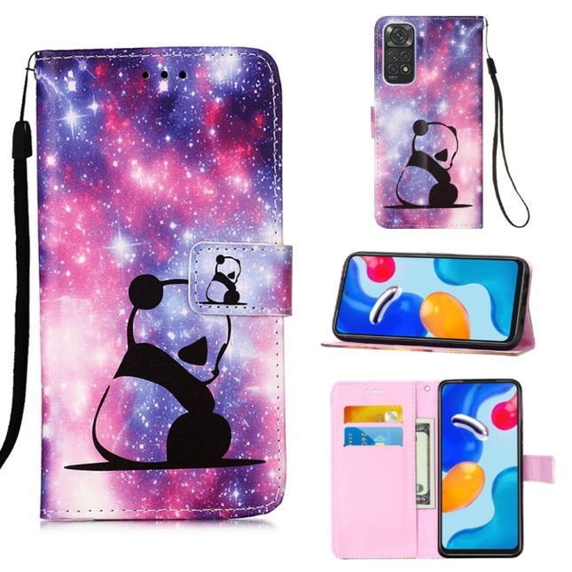 Colored Drawing Pattern Plain Weave Leather Phone Case, For Xiaomi Redmi Note 11S / Note 11 4G Foreign