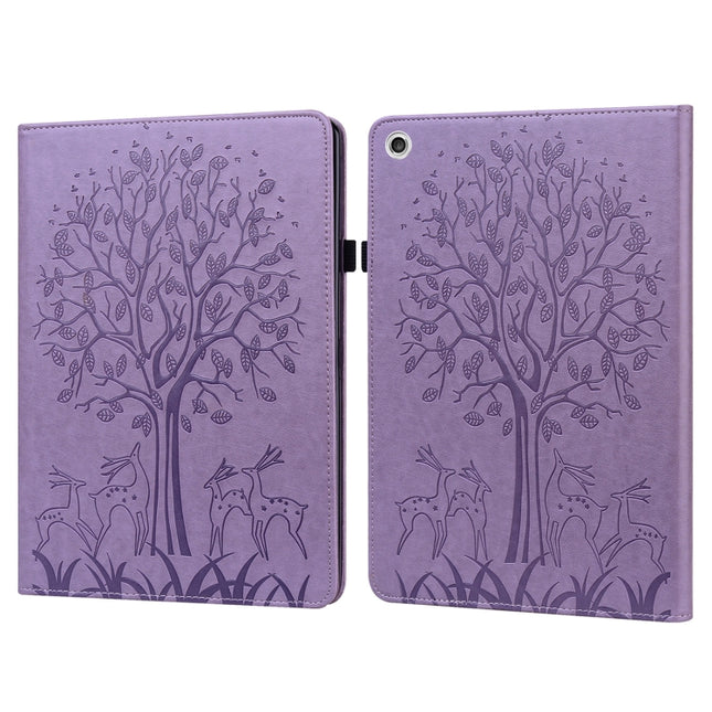 Tree & Deer Embossed Leather Tablet Case, For Lenovo M10 Plus 3rd Gen