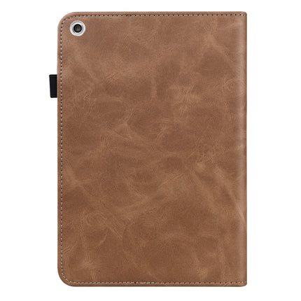 Solid Color Stripe Embossed Leather Tablet Case, For Lenovo M10 Plus 3rd Gen
