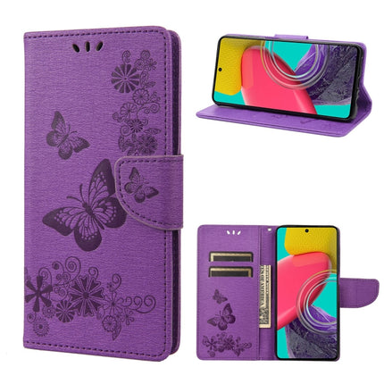 Butterfly Embossed Leather Phone Case, For Samsung Galaxy M53 5G